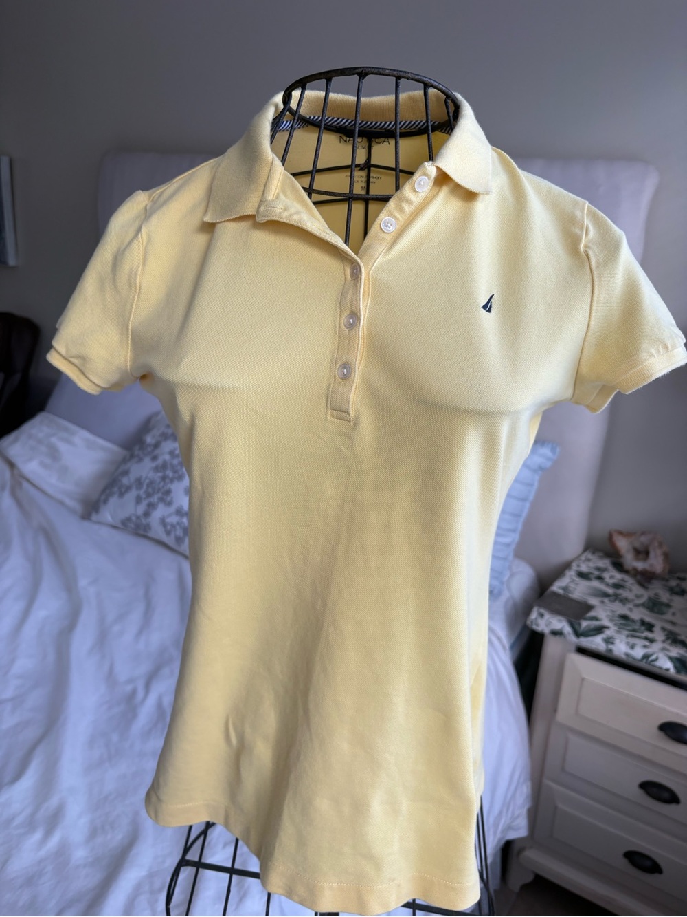 Nautica Yellow Short Sleeve Polo Top slim fit med